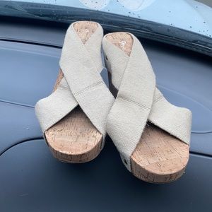 Michelle D. Mandey Stretch Wedge Sandals